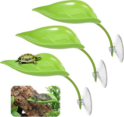 Decoratieve Accessoires voor Aquarium - Set van 3 Kikker Platforms met Zuignappen voor Terrarium, Reptielen en Amfibieën