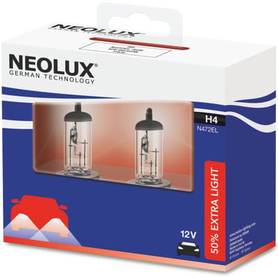 Lamp Halogeen NEOLUX H4 Extra Light + 50% 12V/60/55W, 2 Stuk