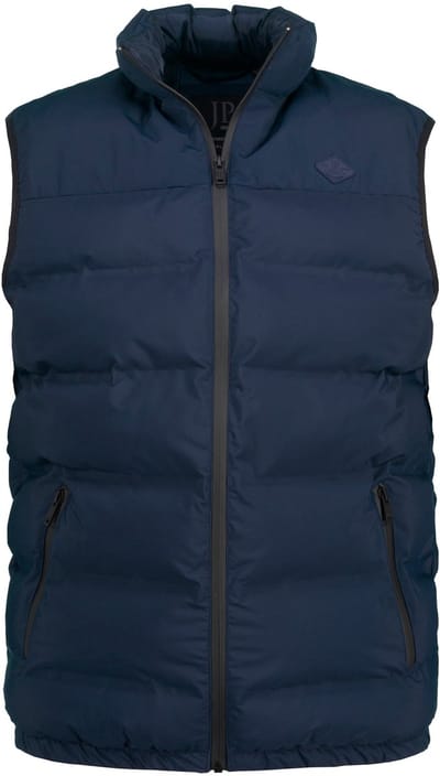 JP 1880 - Heren - Doorgestikte bodywarmer outdoor opstaande kraag rits - Navy blauw - Maat L