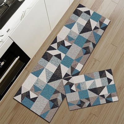 Tapis de cuisine, salle de bain, lavable, paillasson d'entrée, couloir, balcon, antidérapant, décoration de sol, chambre à coucher, salon, chevet 40cmx60cm 1pc gray