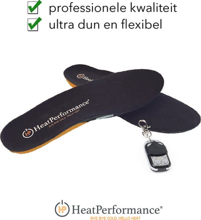 Verwarmde inlegzolen HeatPerformance® PRO - super dun - oplaadbaar - met afstandsbediening - 3 warmtestanden - 7 uur lang warme voeten - elektrische zolen - mt 42/44