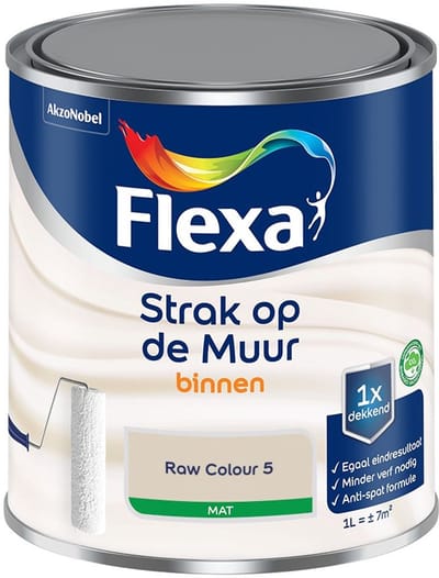 Flexa - Strak Op De Muur Binnen Mat - Raw Colour 5 - Mengverf - 1 L