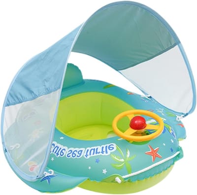 Kinder Zwembadzitje - Opblaasbaar Waterspeelgoed - Veilig Spelen - Met Zonnekap Stuurwiel - 1-4 Jaar - Niet gespecificeerd