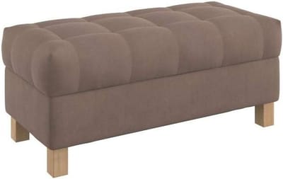 Opbergbankje Gestoffeerd - Voetenbankje Deken Kist - Woonkamer Organisatie - Vlekbestendige Stof - 100 cm Breed - Bruin