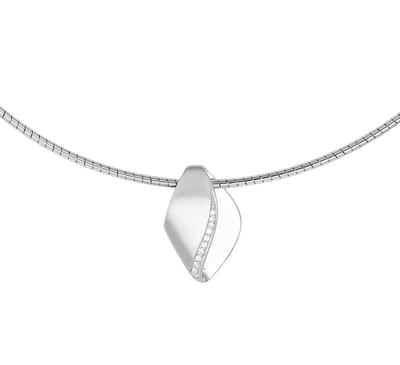 Zilver Gerhodineerde Collier zirkonia poli/mat 1 1332832