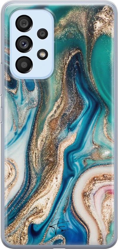 Hoesje geschikt voor Samsung Galaxy A33 - Magic marble - Soft Case - TPU - Marmer - Multi, Groen - Mooie Telefoonhoesjes