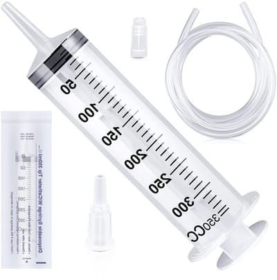 Herbruikbare Plastic Spuit met Diverse Capaciteiten voor Olie, Lijm en Laboratoriumtoepassingen - Ideaal voor Huisdierenvoer en Industriële Toepassingen (350ml)