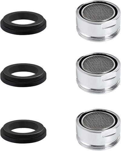 Jet Regulator voor Keukenkraan, RVS Faucet Filter met ABS Aerator, Set van 3, 24 mm, Verbeterde Waterkwaliteit en Efficiëntie