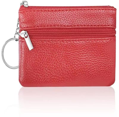 Actie4you® - Sleuteltasje - Leren Sleuteletui - 1 Sleutelring – Portemonnee – Muntgeld - Rood