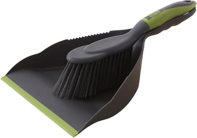 Bezem met stofpan - Reinigingsset - Kleine ruimtes reinigen - Ergonomisch ontwerp - Compact formaat - Enkele kleur