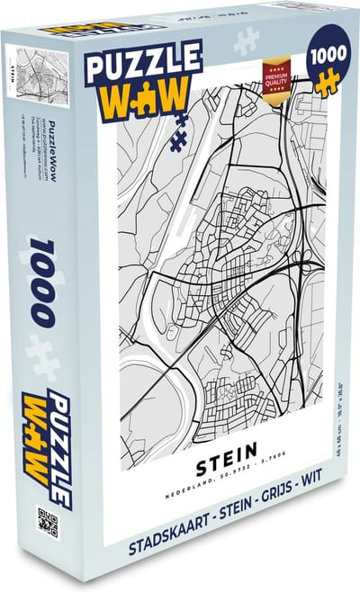 Puzzel Stadskaart - Stein - Grijs - Wit - Legpuzzel - Puzzel 1000 stukjes volwassenen - Plattegrond
