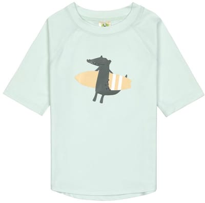 Lässig Splash & Fun Rashguard Zwemshirt met korte mouw met UV-bescherming - Crocodile sea foam, 25-36 maanden, maat 98