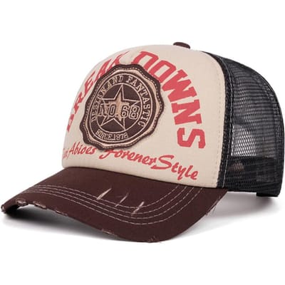 Nouvelle Mode Hip Hop Chapeau Pentagramme No68 Casquette de Baseball Brodé Loisirs Extérieur Pare-soleil Chapeau de Skateboard Unisexe Casquette en Mesh beige