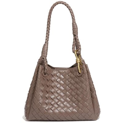 Veelzijdige Geweven Emmer Tas, Handgedragen Parachute, Crossbody Dames Tas, Tweedelige Set, Moeder en Kind Enkele Schouder Onderarm Tas gray