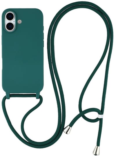 Coverup Hoesje - Geschikt voor iPhone 17 Hoesje - Coverup Siliconen Back Cover met Koord - Groen