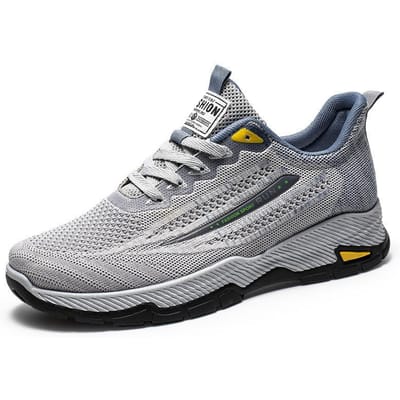 Herfst en Winter Nieuwe Herenschoenen Casual Trendy Schoenen Heren Comfortabele Ademende Hardloop Ronde Neus Sneaker 44 gray