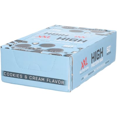 XXL Nutrition - High Protein Bar 2.0 - 25 Gram Eiwit - Eiwitrepen, Eiwitreep, Proteine Repen - Cookies & Cream - 20 Pack