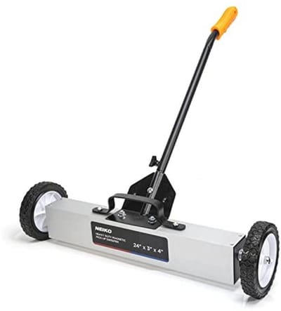 24" Magnetische Veegmachine met Wielen - Verstelbare Handvat en 50LB Capaciteit - Ideaal voor Bouw