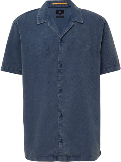 Boot-collar shirt met frisse textuur QS