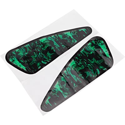 2 stuks universele waterdichte kleurrijke 3D-stickers/decals voor motorfietsdecoratie black