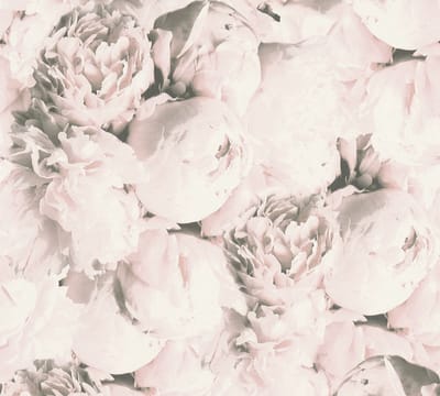 CREME MET ROZE PIOENROZEN BEHANG - AS Creation AS Neue Bude 2.0 editie 2