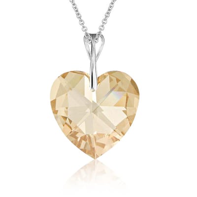 Montebello Ketting Mila HZ562 - Swarovski Hart - 925 Zilver Gerhod. - Ø18mm - 50cm