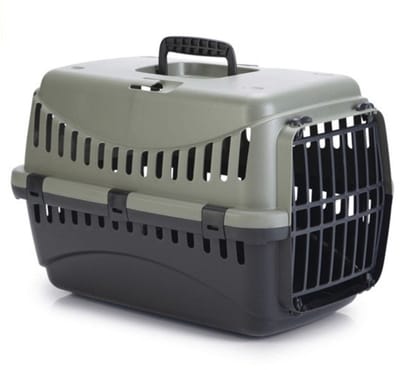 Gipsy Eco Reismand Kat - Transportbox kat/klein huisdier - Afneembare bovenkant Groen/Zwart - 45x26x29 cm