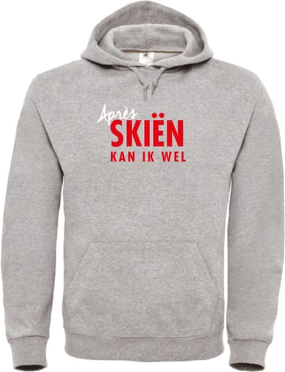 Après skiën kan ik wel wintersport hoodie grijs L - soBAD. | Foute apres ski outfit | kleding | verkleedkleren | wintersporttruien | wintersport dames en heren