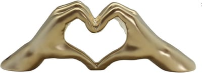Gilde Handwerk - Heart Sign Hands XL - Beeld Sculptuur - Goud - Keramiek - 10x45x15 cm