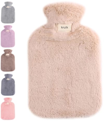 OIMG Kruik met Extra Zachte Hoes - Kruik met Hoes - 2,0L - PVC - kruik met pluche hoes - winter kruiken - Warmwaterkruik - Warmwaterzak voor nek-, hand-, voet- en schouderpijnverwarmer, menstruatiekrampen, warm en koud kompres