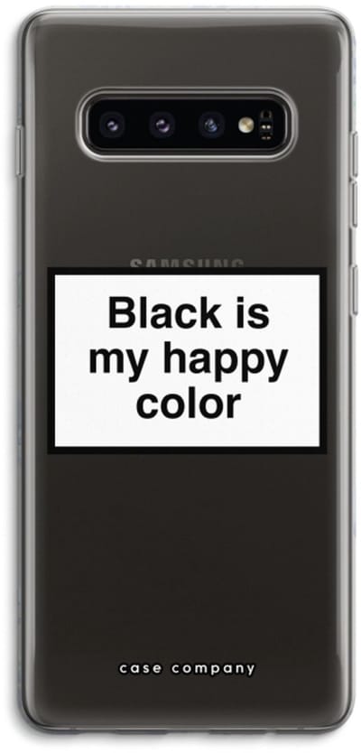 Case Company® - Hoesje geschikt voor Samsung Galaxy S10 4G hoesje - Black is my happy color - Soft Cover Telefoonhoesje - Bescherming aan alle Kanten en Schermrand