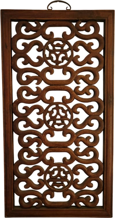Fine Asianliving Antiek Chinees Wand Paneel Hout Handgesneden B39xD3xH74cm