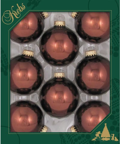 16x stuks glazen kerstballen 7 cm bruin glans kerstboomversiering - Kerstversiering/kerstdecoratie