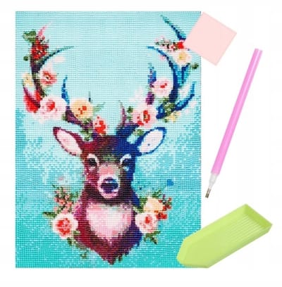 Diamond Painting 5D: Schaduwrijke Hertjes - Knutselpakket 40x30cm