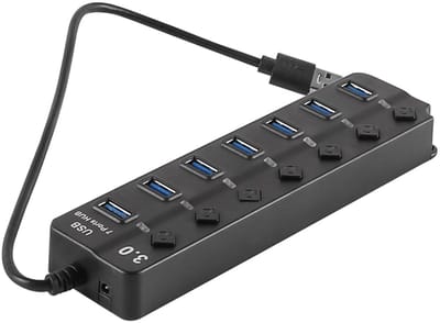 Dailygoods - 7-Poorts USB 3.0 Hub voor Hoge Snelheid Gegevensoverdracht
