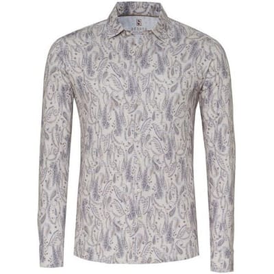 Desoto Overhemd Fantasy Paisley Corduroy Casual Kent Zandsteen / male
