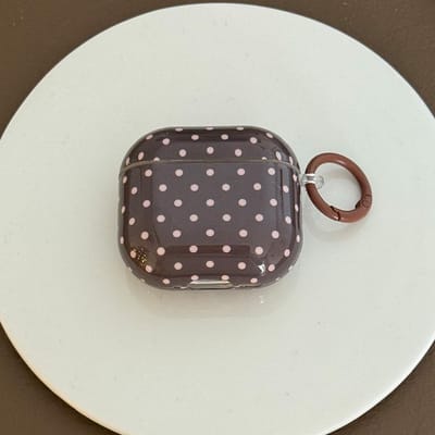 korea schattig stippen wit koffie glans zacht schokbestendig valbescherming hoesje voor apple airpods 1 2 3 4 pro 3 2 For AirPods 4 2024