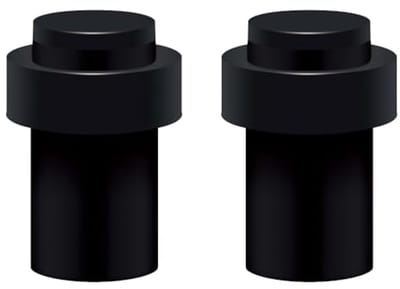 Deurstopper Vloermontage Roestvrij Staal met Rubber Ring - Hoogte 60mm - 2 Stuks