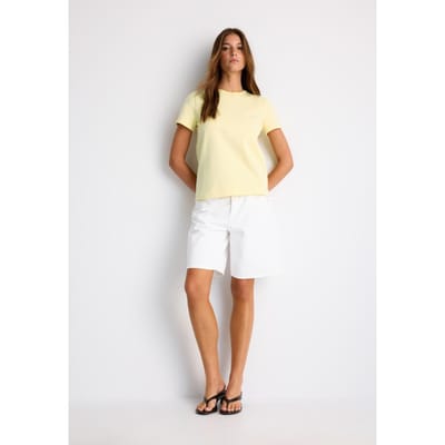 Stradivarius B02 Basic T-shirt regular fit zachte touch  Pastelgeel S