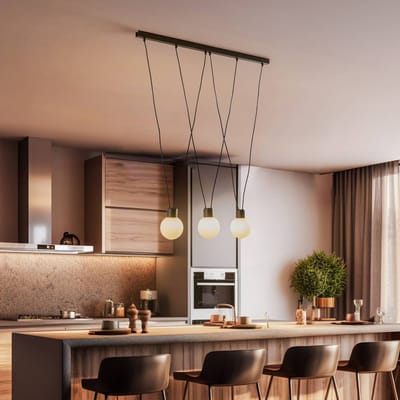 Eko-Light Hanglamp Capri met ronde kappen, 3-lamps