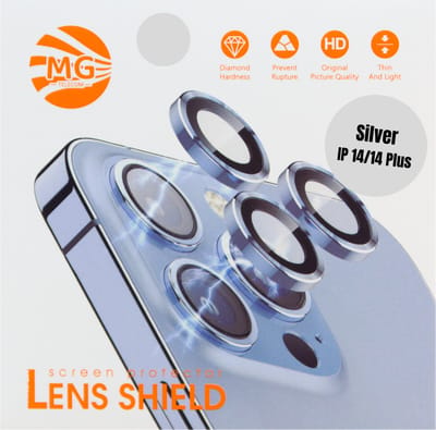 Geschikt Voor iPhone 14 / 14 Plus Camera Lens Protector - Zilver - Eenvoudige Installatie - Camera Protector iPhone 14 / 14 Plus - Roestvrij Staal - Gehard Glas - Screenprotector
