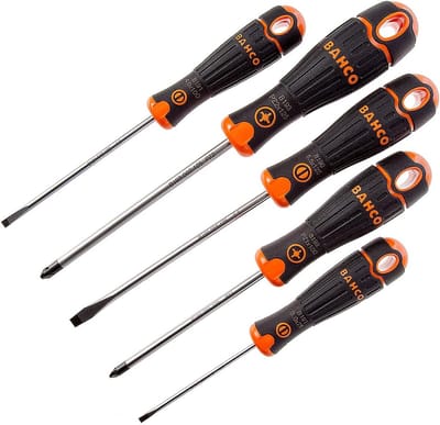 Schroevendraaierset 5-delig - Precisie set - Klus en reparatie - Zwarte afwerking tip - Ergonomisch handvat - Meerkleurig