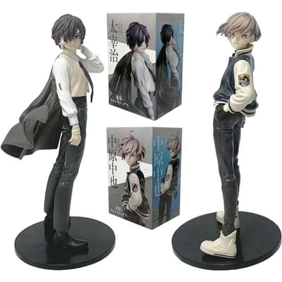 22cm Bungou Dogs Anime Figuur Jeugd Dazai Osamu Actie PVC Model Poppetje Speelgoed Collectie Nakahara Chuuya Beeldje black