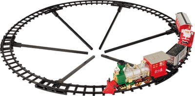 Lumineo - Led-Trein voor Kerstboom – Spoor 274 cm - Beweging en Geluid - Batterijgedreven