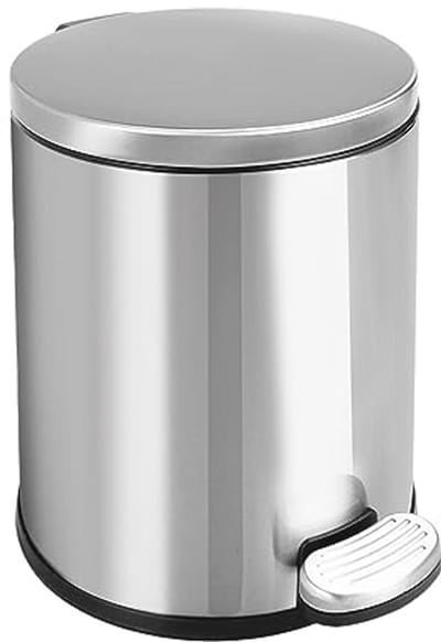 Ronde Pedaalemmer van Roestvrij Staal 6 Liter voor Badkamer, Slaapkamer en Kantoor