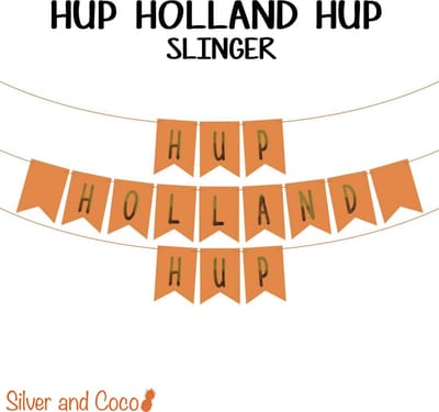 SilverAndCoco® - Hup Holland Hup Oranje Vlaggenlijn | Nederlands Elftal Vlaggetjes Versiering | Voetbal EK WK 2026 Decoratie Slinger Nederland | Olympische Spelen Nederlandse Vlag Orange