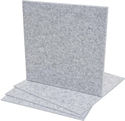 Set van 4 akoestische wandpanelen MCW-L52, akoestische wandpanelen, geluidsabsorberend 1m² oppervlak 50x50cm ~ lichtgrijs
