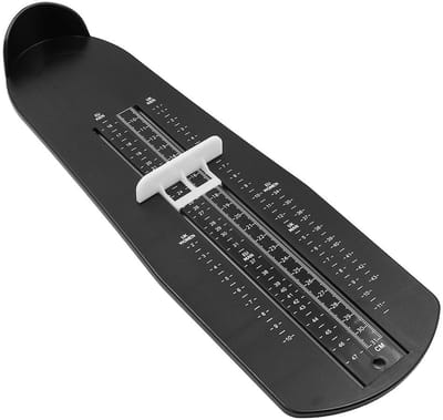 Dailygoods- Voetmaatapparaat Professioneel - Schoenmaatmeter 18-47 - Nauwkeurige Meetliniaal - Voor Kinderen/Volwassenen - Plastic - Zwart