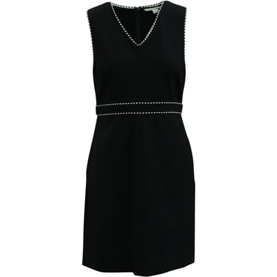 Zwarte Jurk met V-hals Detail