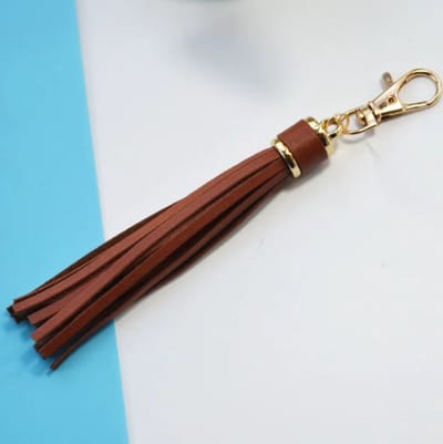 Go Go Gadget - Keycord - Sleutelhanger kwastje - PU leer - Autosleutels - Donker Bruin